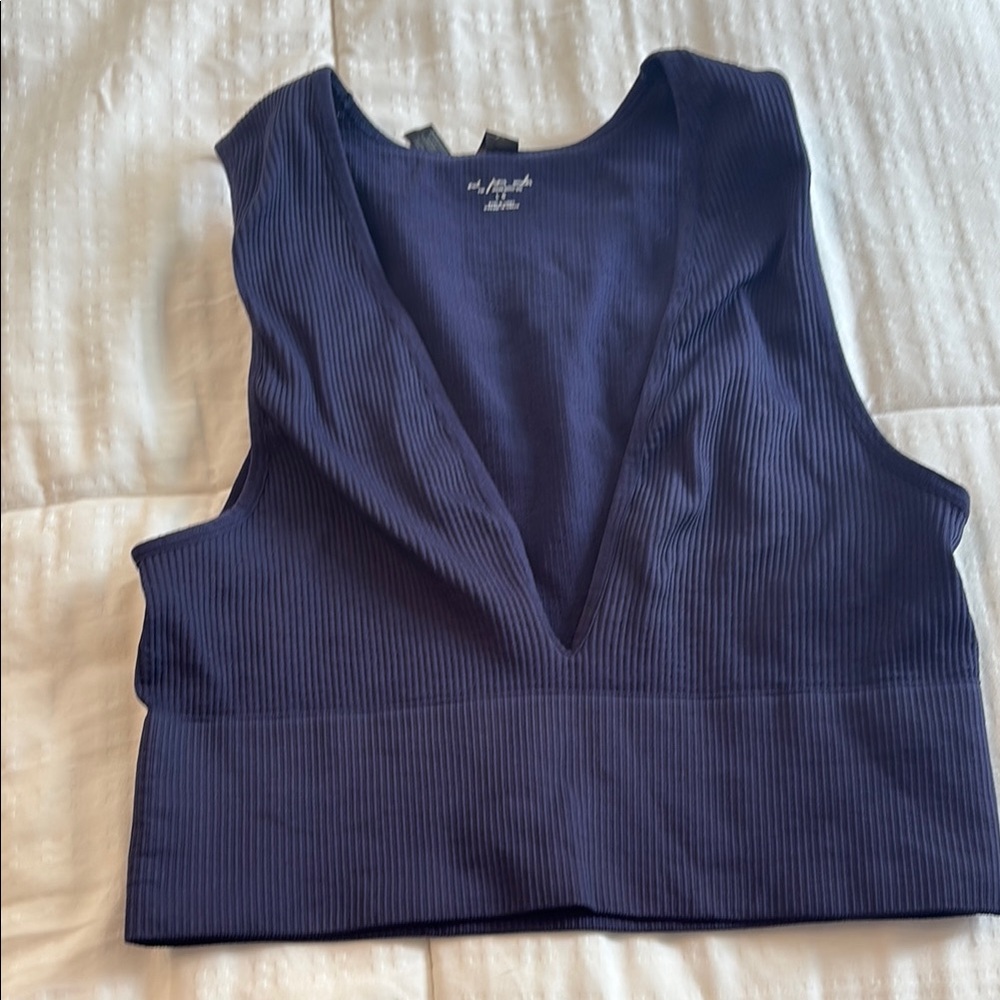 Urban Outfitters Blue Fitted Crop Tank Top